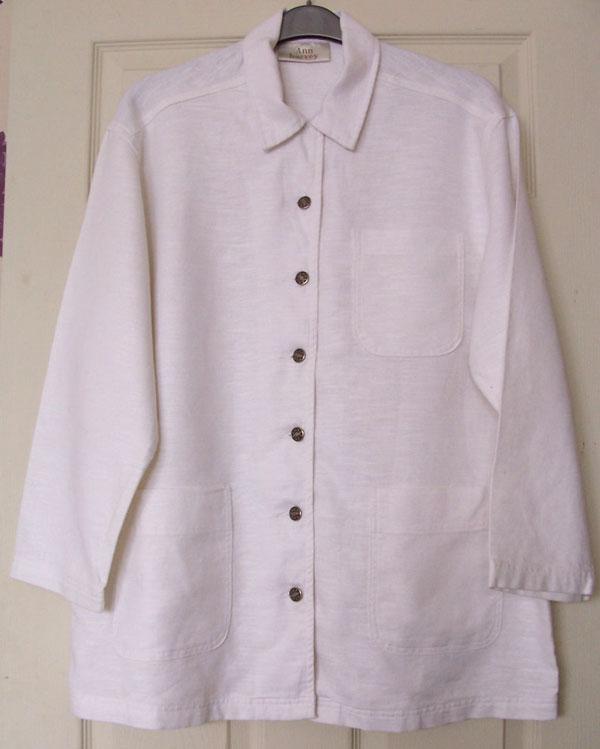 Preview of the first image of GORGEOUS LINEN LOOK WHITE JACKET BY ANN HARVEY - SZ 18   B2.