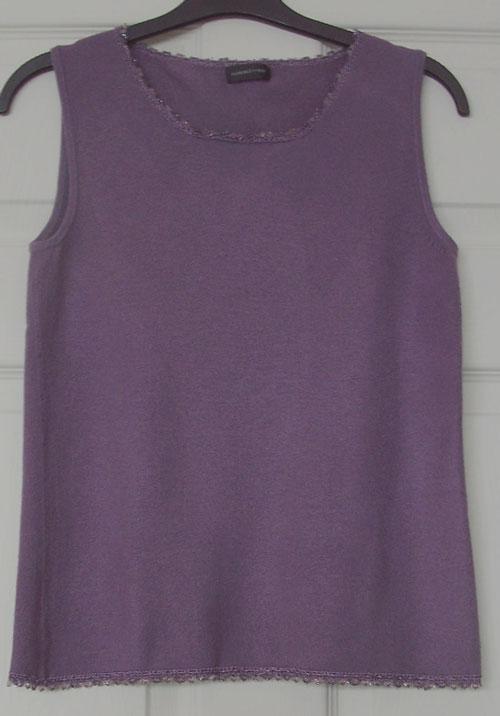 Preview of the first image of LADIES PURPLE BEADED SLEEVELESS TOP - SZ 12   B2.