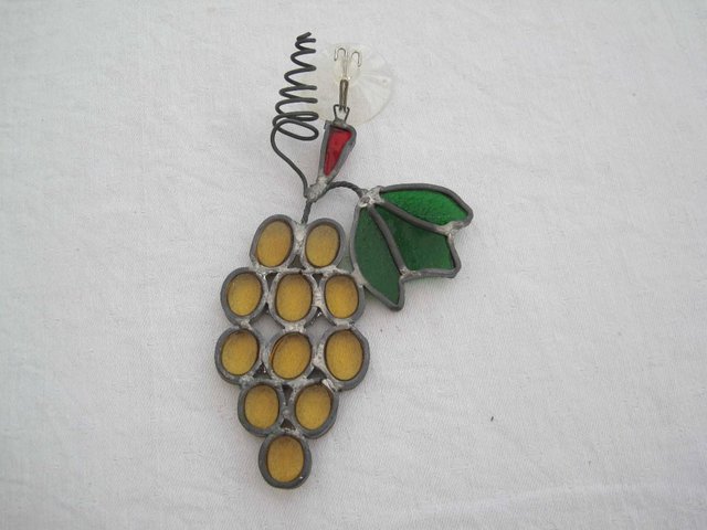 Image 2 of Stained glass hanger  - bunch of grapes