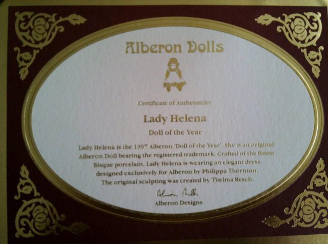 Image 2 of Lady Helena 1997 Alberon doll of the year