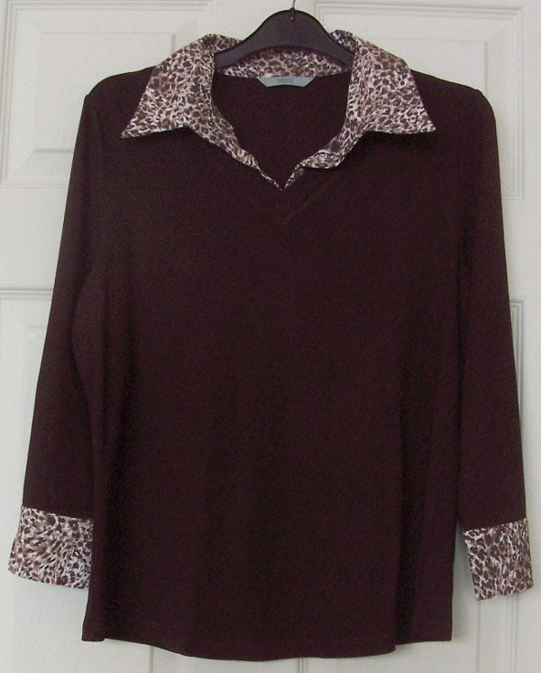 Preview of the first image of GORGEOUS LADIES BROWN TOP BY MARKS & SPENCER - SZ 14 B4.
