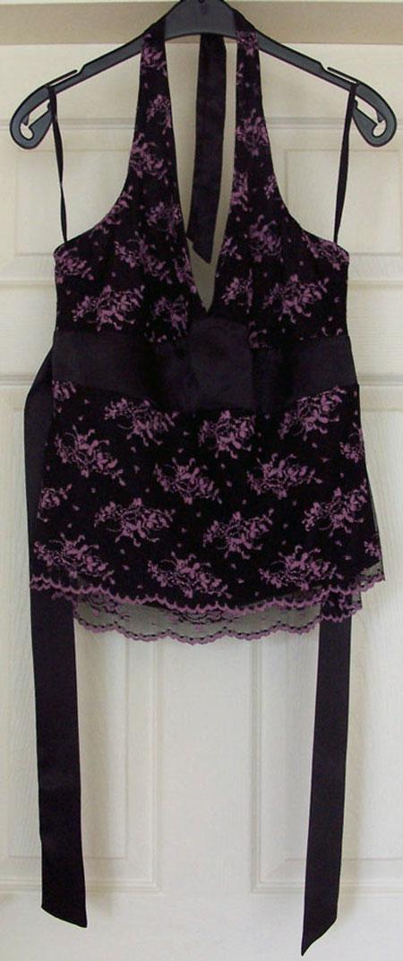 Preview of the first image of PRETTY LADIES FLOWERED HALTERNECK TOP BY NEW LOOK - SZ 18 B4.