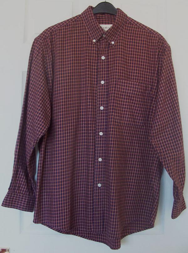 Preview of the first image of MEN'S CHECK LONG SLEEVE SHIRT BY EDDIE BAUR - SZ M.