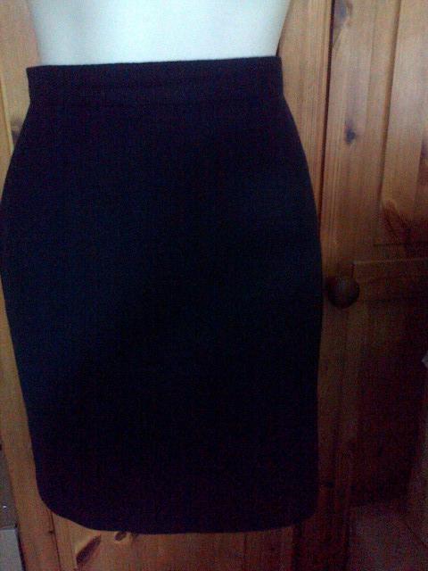 Preview of the first image of Genuine Laura Ashley Navy Wool Skirt UK10.