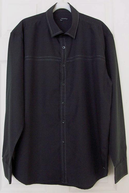 Preview of the first image of GORGEOUS MENS BLACK CASUAL SHIRT BY FOXHOLE - SZ XL B6.
