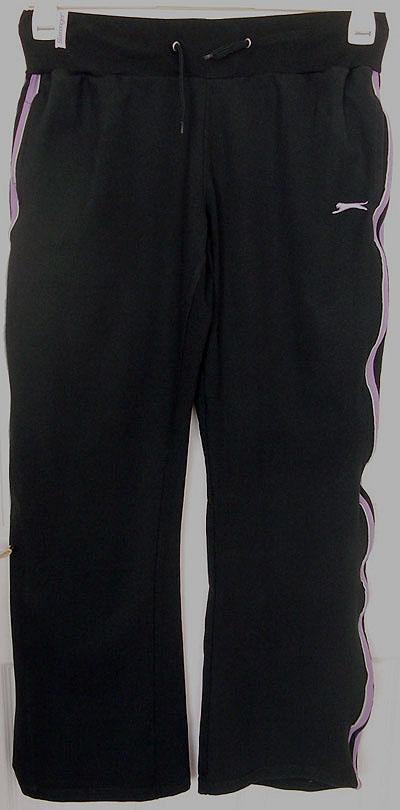 Preview of the first image of LADIES BLACK SLAZENGER TRACKSUIT BOTTOMS - SZ 12 B6.
