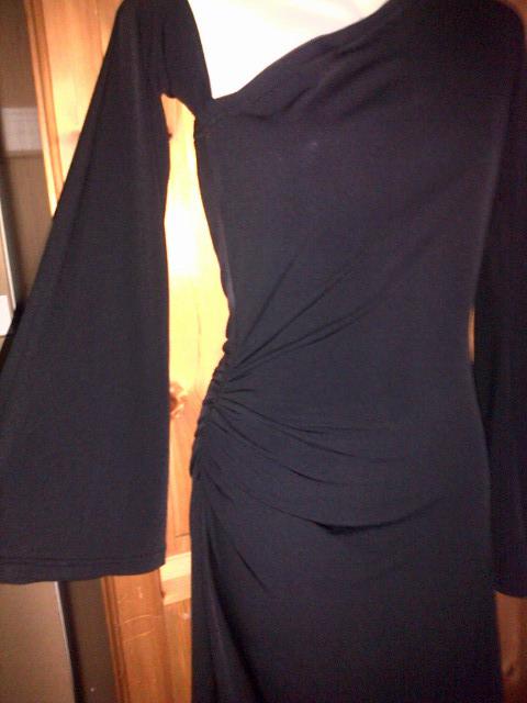 Image 2 of Sexy Black Jersey Double BatWing Dress UK10 Never Used