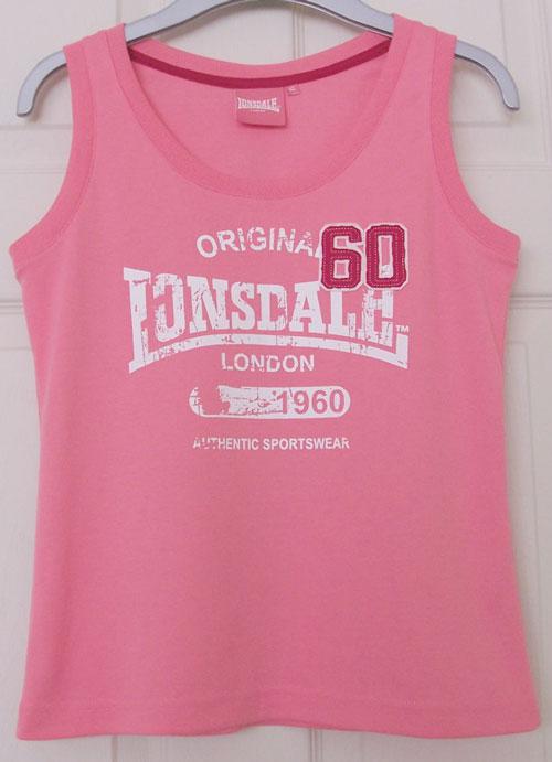 Preview of the first image of LADIES PINK VEST TOP BY LONSDALE OF LONDON - SZ 10 B6.