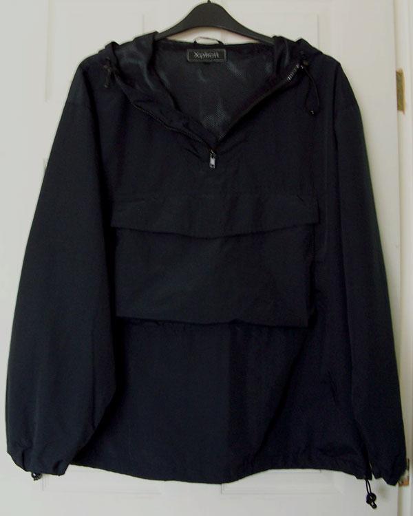 Preview of the first image of MENS NAVY OVER JACKET WITH HOOD BY EXPLICIT - SZ XL B6.