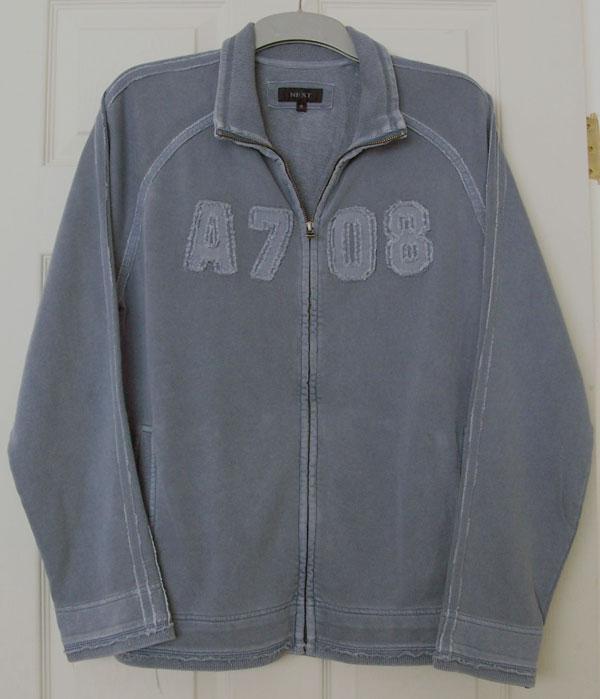Preview of the first image of GORGEOUS MENS BLUE GREY ZIP UP JACKET BY NEXT - SZ M B8.