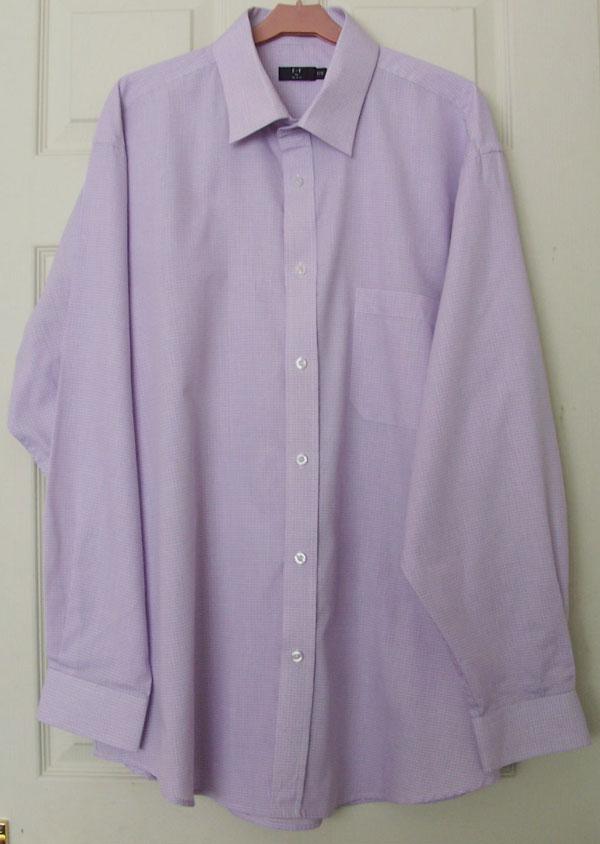 Preview of the first image of MENS LILAC SHIRT BY FLORENCE & FRED - 17.5" COLLAR B8.