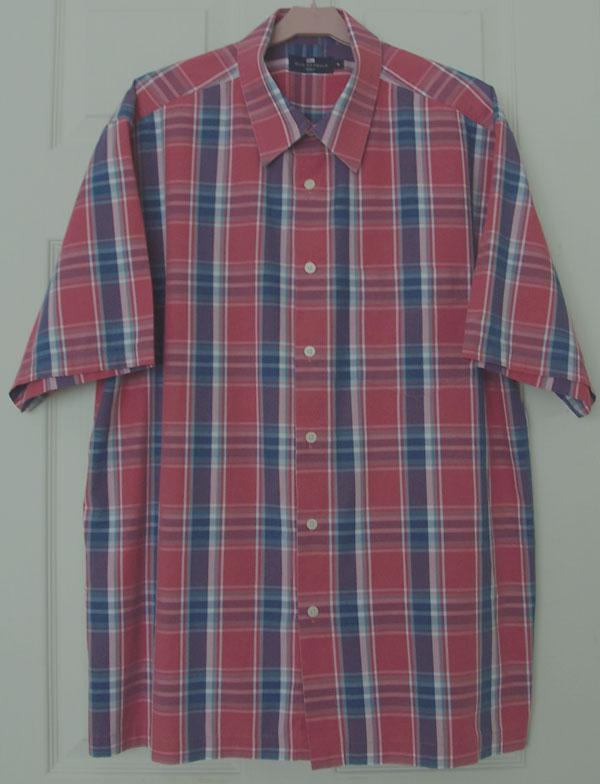 Preview of the first image of MENS RED & NAVY CHECK SHIRT BY BLUE HARBOUR - SZ XL B8.