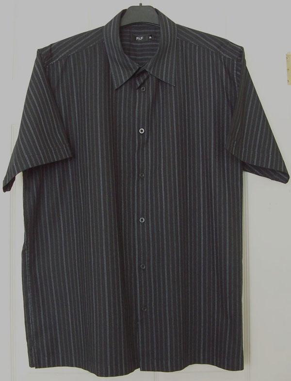 Preview of the first image of GORGEOUS MENS BLACK STRIPE SHIRT BY F&F - SZ XL B9.