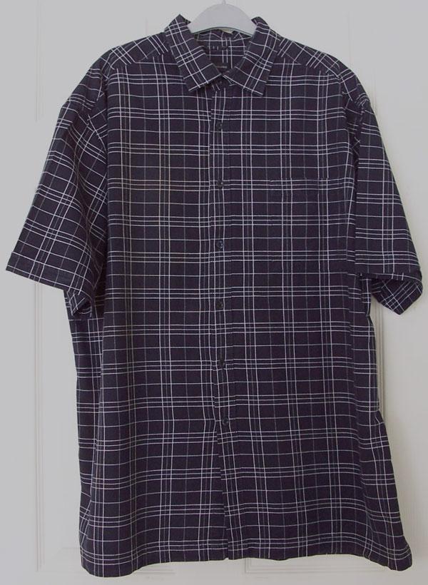 Preview of the first image of GORGEOUS MENS NAVY CHECK CASUAL SHIRT BY F&F - SZ XL B9.