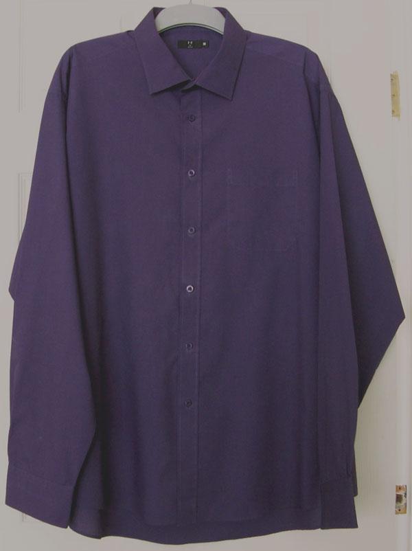 Preview of the first image of MENS PURPLE LONG SLEEVE SHIRT BY F&F - 18" COLLAR B9.