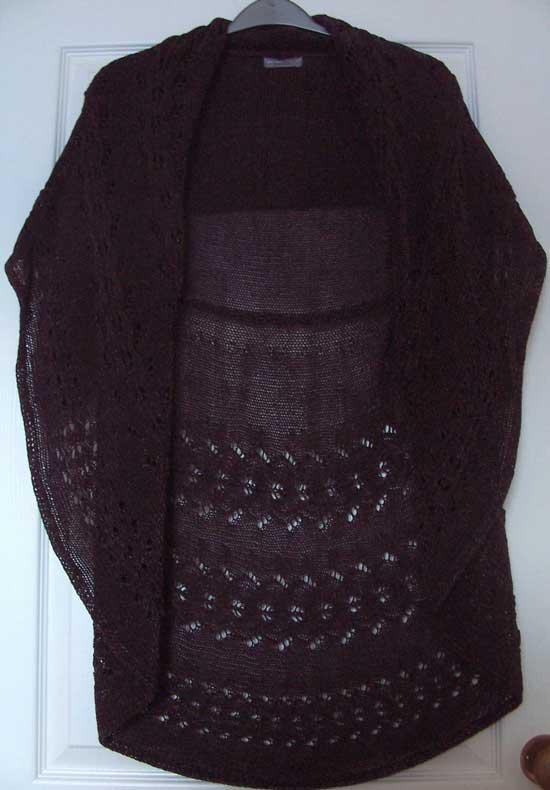 Preview of the first image of LADIES BROWN CROCHET STYLE CARDIGAN BY PER UNA - SZ M B9.