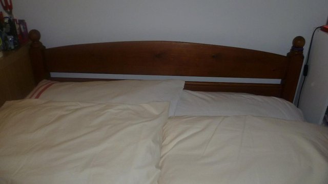 Preview of the first image of wooden double bed.