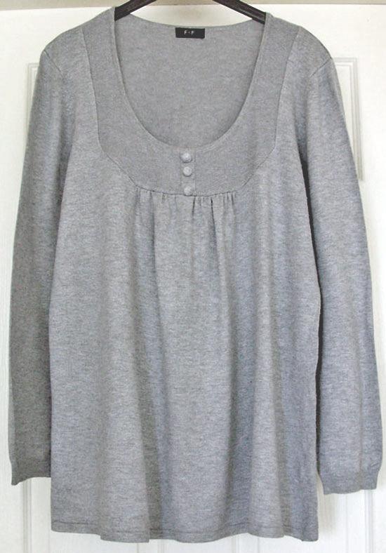 Preview of the first image of PRETTY LADIES GREY LONG SLEEVE TOP BY F&F - SZ 18 B13.