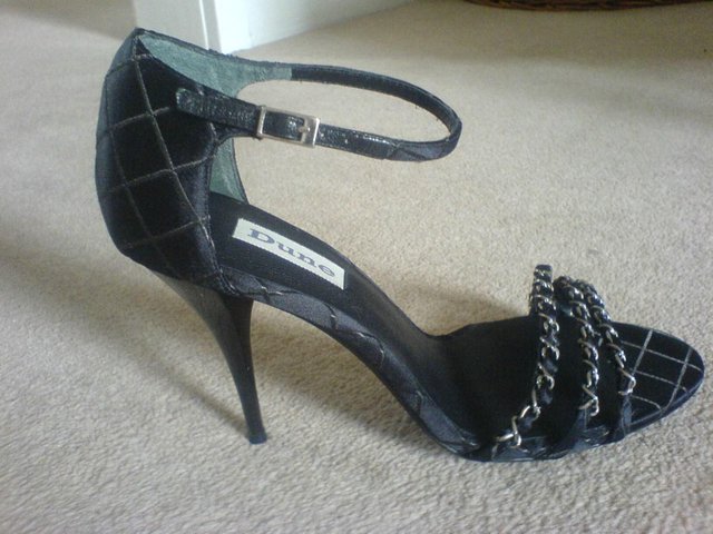 Image 3 of Dune High Ankle Strap Black & Silver Shoe UK 5 USED