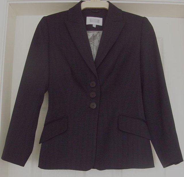 Preview of the first image of LADIES SMART STRIPED JACKET BY NEXT PETITE - SZ 8.