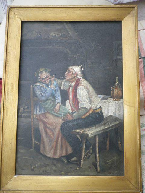 Preview of the first image of Oil painting of old couple..