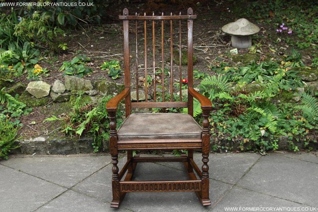 Preview of the first image of NIGEL RUPERT GRIFFITHS OAK ROCKING CHAIR HALL ARMCHAIR.