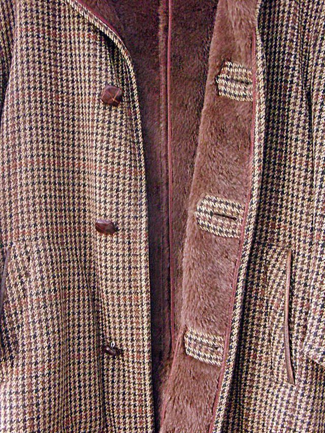 Preview of the first image of Tweed Coat with Faux Fur Interior.