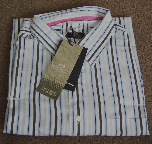 Preview of the first image of Bnwt Men's stripe shirt by Sergio Tacchini - sz XXL  B24.
