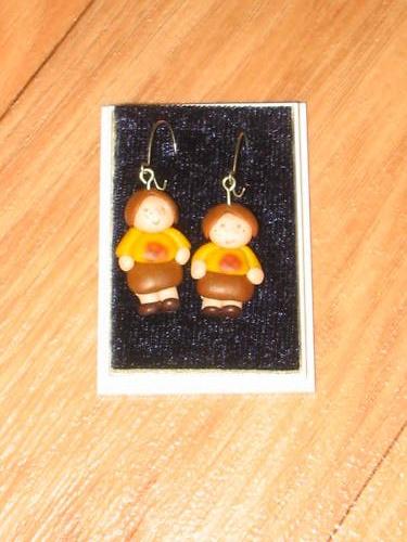 Preview of the first image of Cute Brownie Girl Guide Earrings UNUSED.