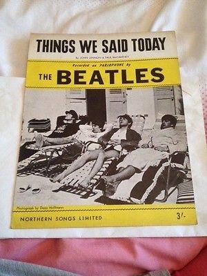 Preview of the first image of Beatles Original Sheet Music "Things We Said Today".