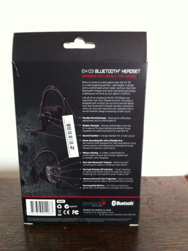Image 3 of gioteck ex-03 bluetooth headset for ps3