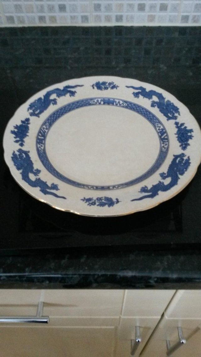 Image 2 of Vintage Caulden Plates Blue and White