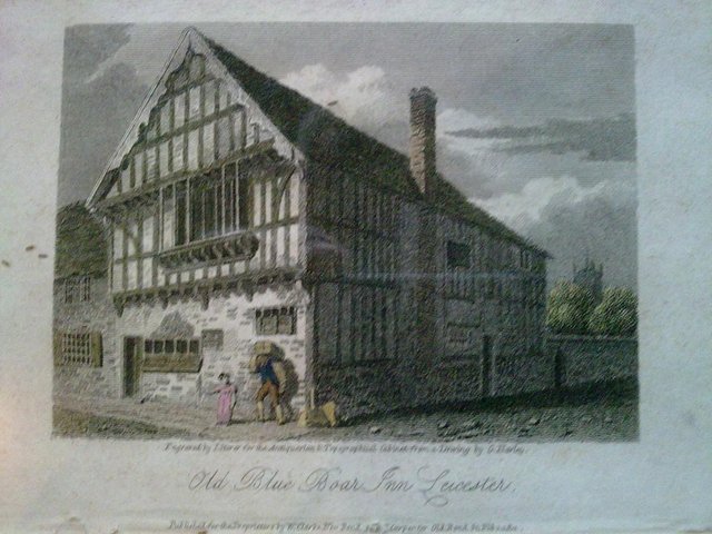 Image 2 of Old engraving of Blue Boar Inn