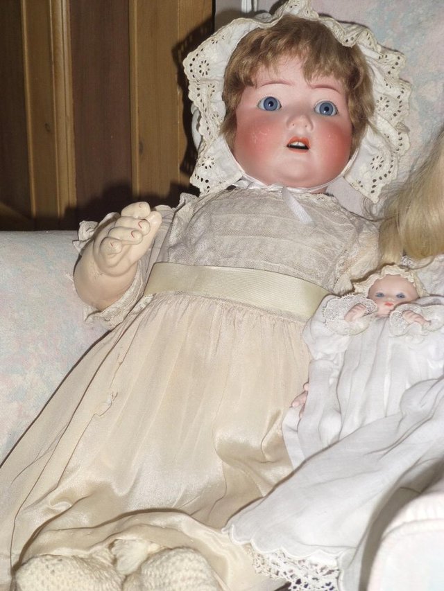 Preview of the first image of Heubach Bisque German baby doll 23".