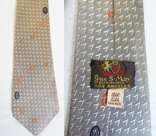 Preview of the first image of RETRO MANS TIE PURE SILK - 1950s - 1960s..