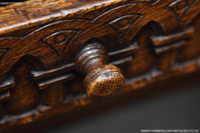 Image 11 of TITCHMARSH & GOODWIN CARVED OAK TWO DRAWER HALL / SIDE TABLE