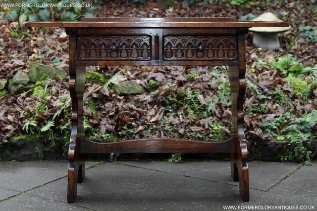 Image 18 of TITCHMARSH & GOODWIN CARVED OAK TWO DRAWER HALL / SIDE TABLE