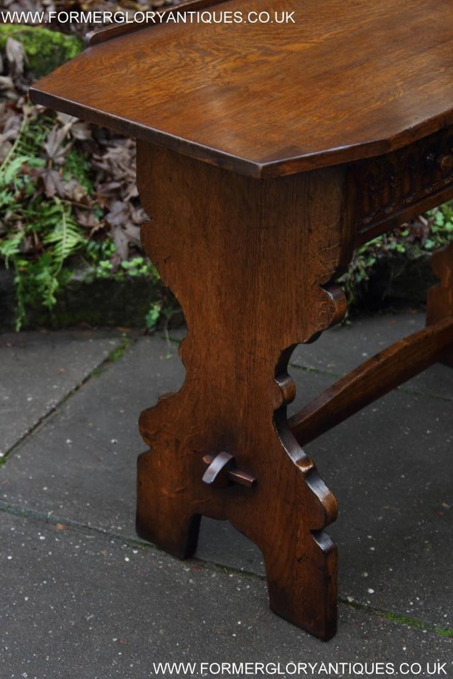 Image 23 of TITCHMARSH & GOODWIN CARVED OAK TWO DRAWER HALL / SIDE TABLE