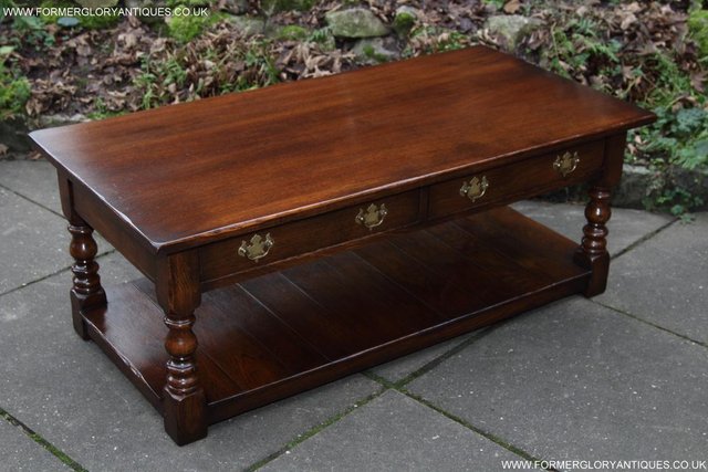 Image 12 of A TITCHMARSH GOODWIN STYLE OAK COFFEE PHONE SIDE LAMP TABLE