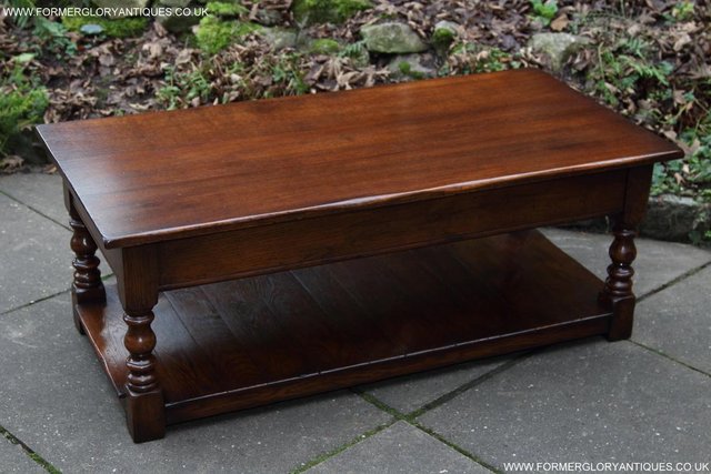 Image 13 of A TITCHMARSH GOODWIN STYLE OAK COFFEE PHONE SIDE LAMP TABLE