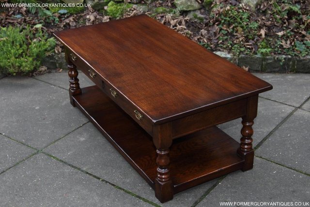 Image 14 of A TITCHMARSH GOODWIN STYLE OAK COFFEE PHONE SIDE LAMP TABLE