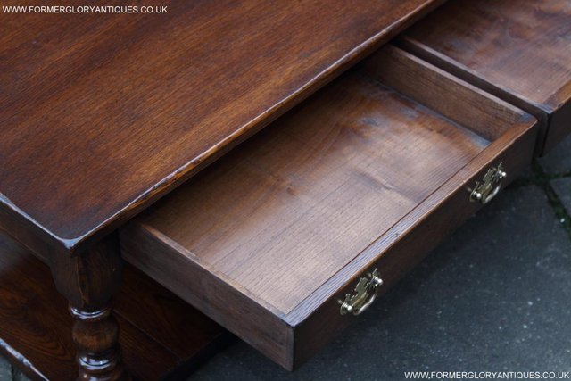 Image 15 of A TITCHMARSH GOODWIN STYLE OAK COFFEE PHONE SIDE LAMP TABLE