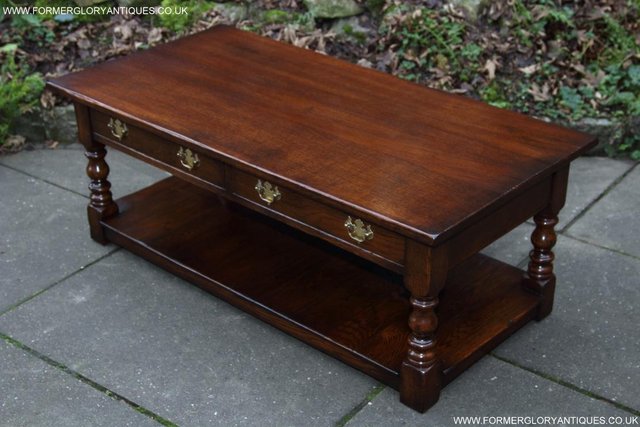 Image 17 of A TITCHMARSH GOODWIN STYLE OAK COFFEE PHONE SIDE LAMP TABLE