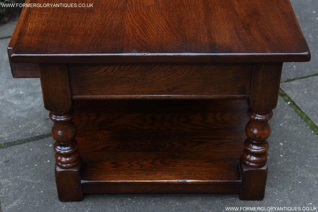 Image 22 of A TITCHMARSH GOODWIN STYLE OAK COFFEE PHONE SIDE LAMP TABLE