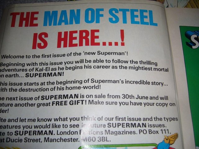 Preview of the first image of Superman.