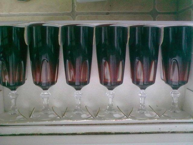 Image 3 of Luminarc cranberry red 6 glass set New