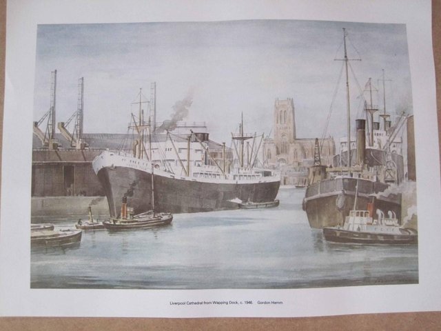 Preview of the first image of PRINT - 1946 views of liverpool docks.