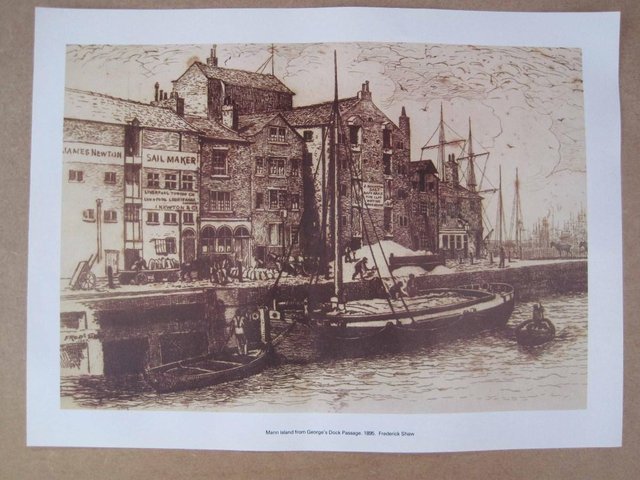 Preview of the first image of PRINT - 1895 Drawing of a Sailing boat in Liverpool.