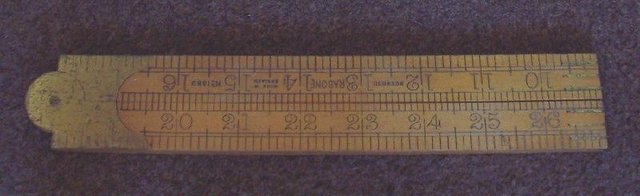 Preview of the first image of Vintage 1950's 3ft Boxwood Ruler by Rabone.