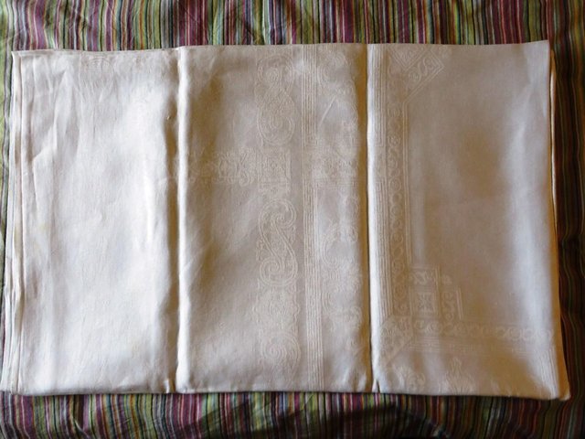 Preview of the first image of White linen tablecloth.